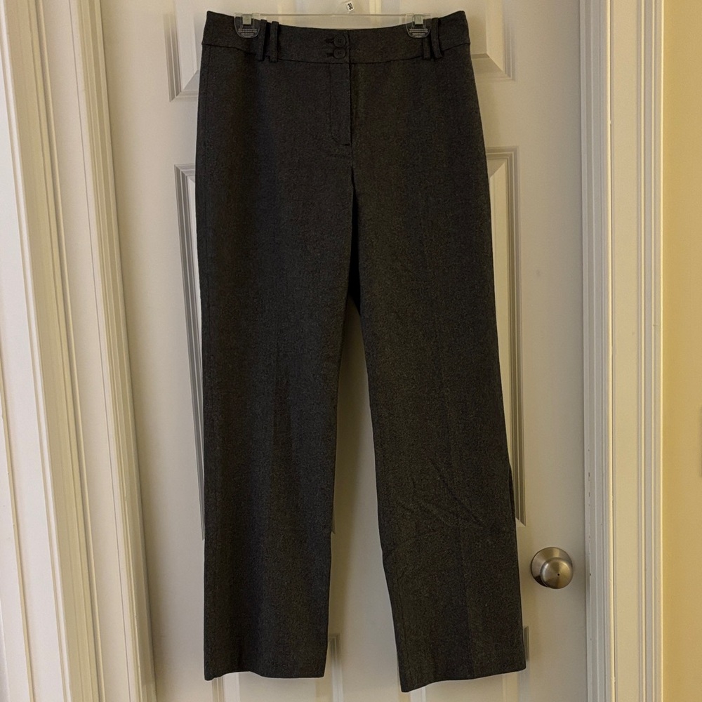 LOFT Charcoal Wool Blend Trousers